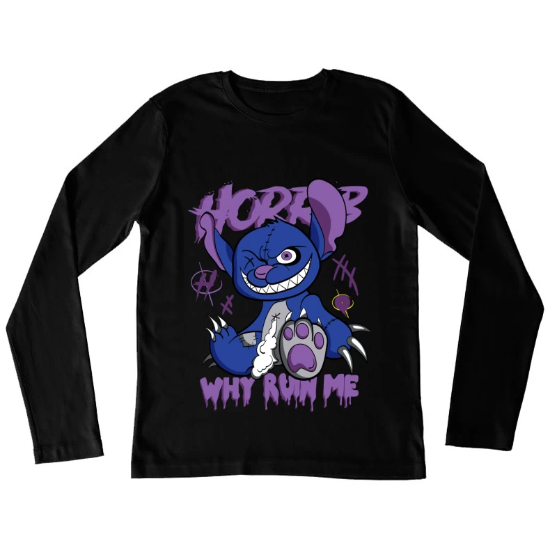 Gruseliges Monsterdesign Damen Langarm T-Shirt