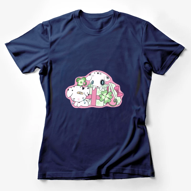 Niedliche Dalmatiner mit Geschenken Damen T-Shirt