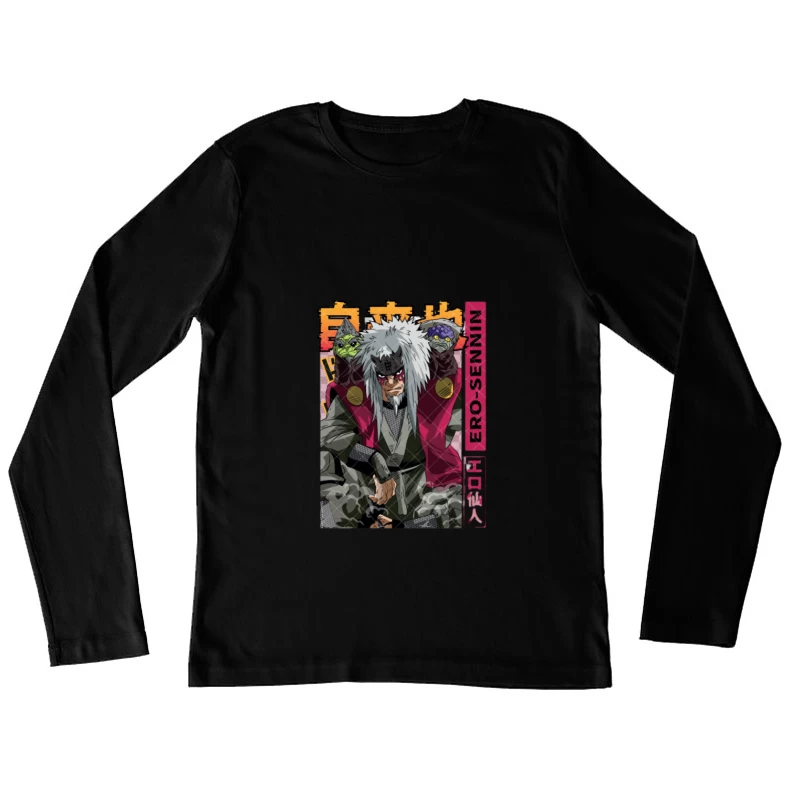 Mysteriöser Krieger mit Fröschen Damen Langarm T-Shirt