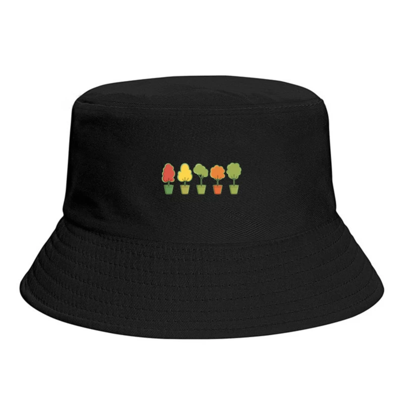 Colorful Potted Tree Illustrations for Garden Design Bucket Hat