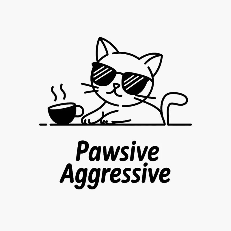 Cool Cat's Passive Aggressive Coffee Break Cotton Tote Bag