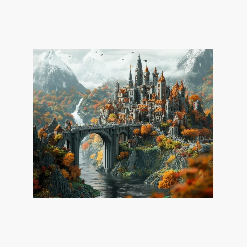 Enchanted Autumn Castle in Mountainous Fairytale Realm Cotton Tote Bag