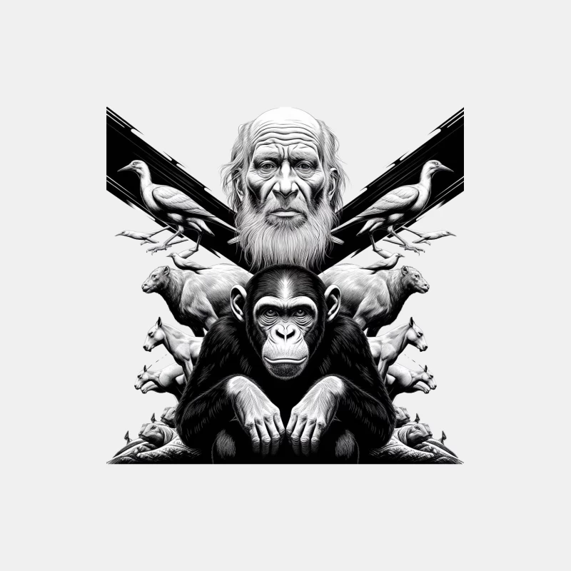 Surreal Evolution: Nature's Symbolic Contrast Male Tank Top