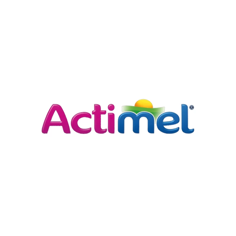 Actimel Dairy Brand Colorful Logo Design Throw Pillow