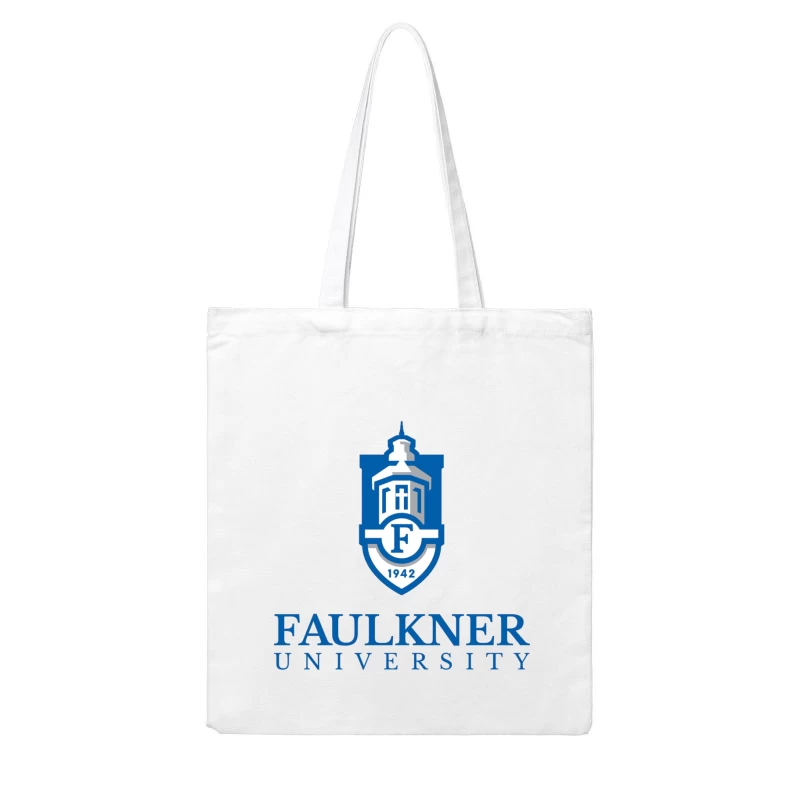 Faulkner University Logo - Educational Shield with Church Spire Design from 1942 Cotton Tote Bag