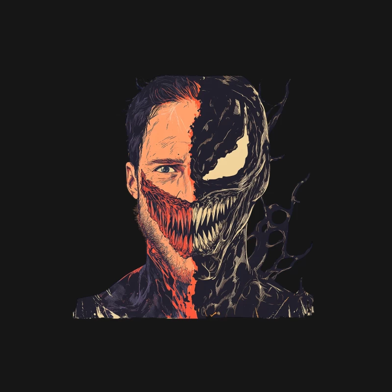 Venom: Marvel's Symbiotic Split-Face Antihero Female Long Sleeve T-Shirt
