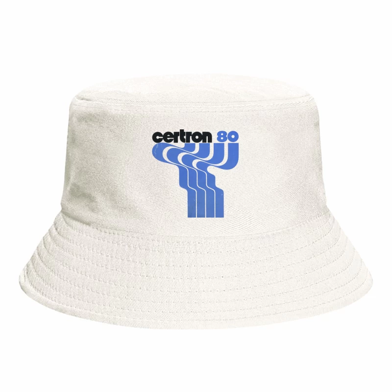 Vintage Certron 80 Blue Wave Logo Design Bucket Hat