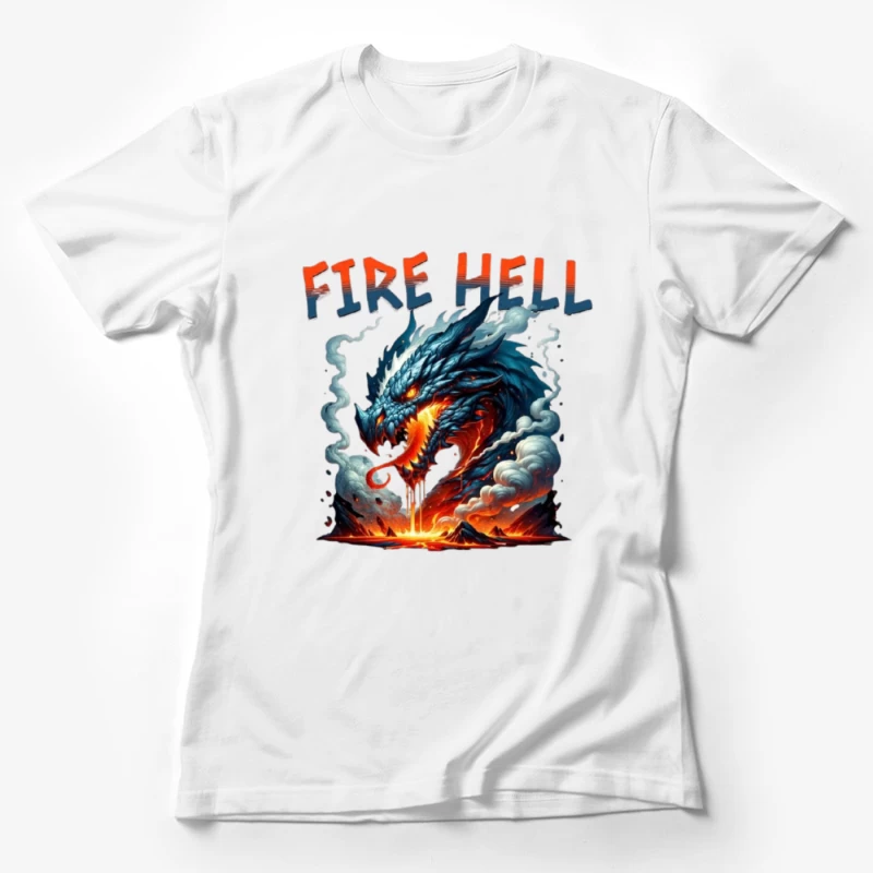 Fire Hell Dragon with Glowing Flames Female T-Shirt