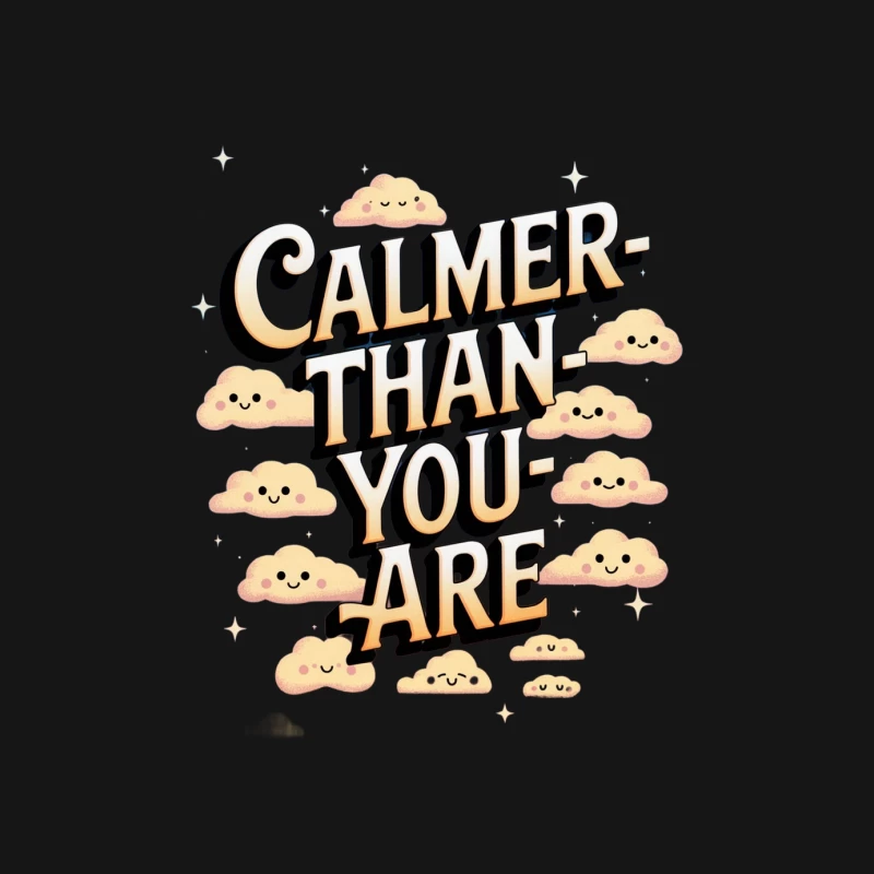 Calming Typography with Cute Cloud Illustrations: A Motivational Message Male Long Sleeve T-Shirt