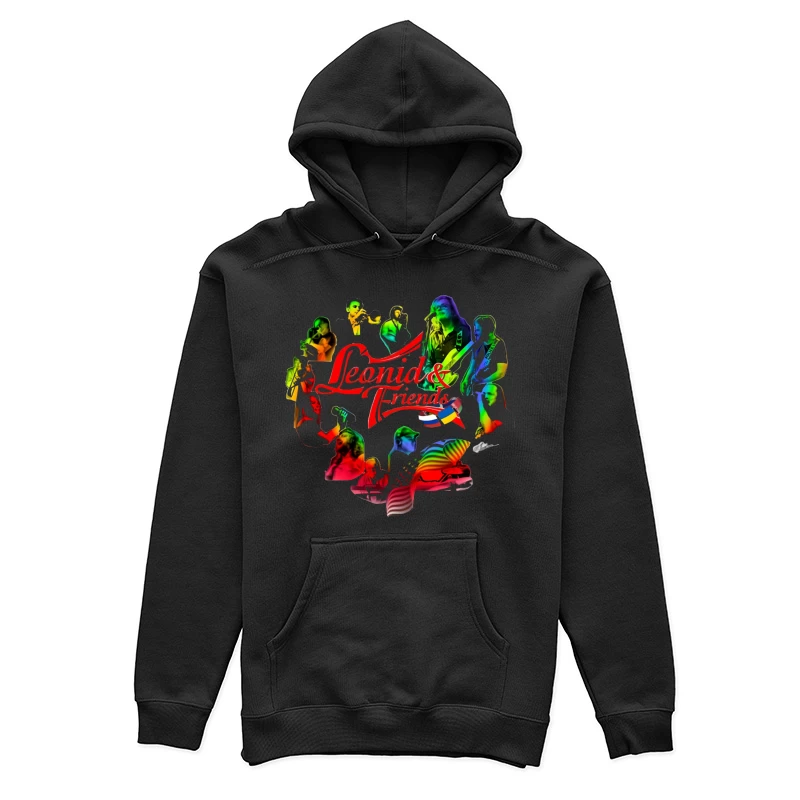 Leonid & Friends: Colorful Musical Band Artwork Female Pullover Hoodie