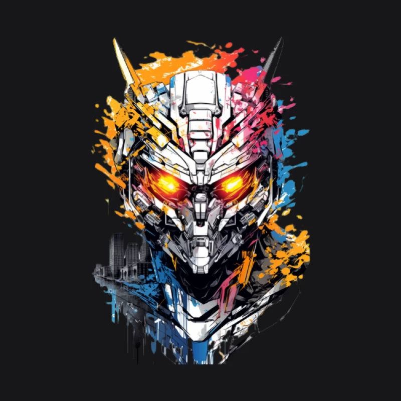 Futuristischer Roboterhelm mit leuchtenden Augen Herren Pullover Hoodie