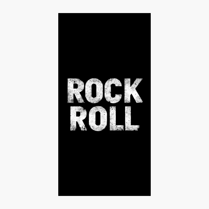 Grungy Rock and Roll Typography in Black and White iPhone Case