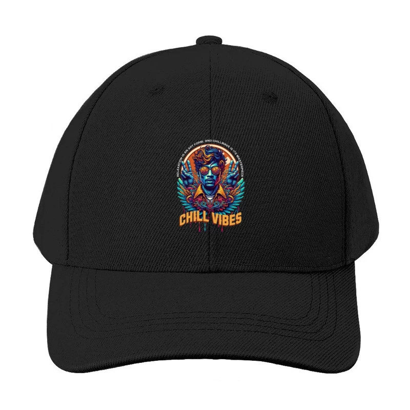 Psychedelic Peace and Chill Vibes Retro Art Design Baseball Cap