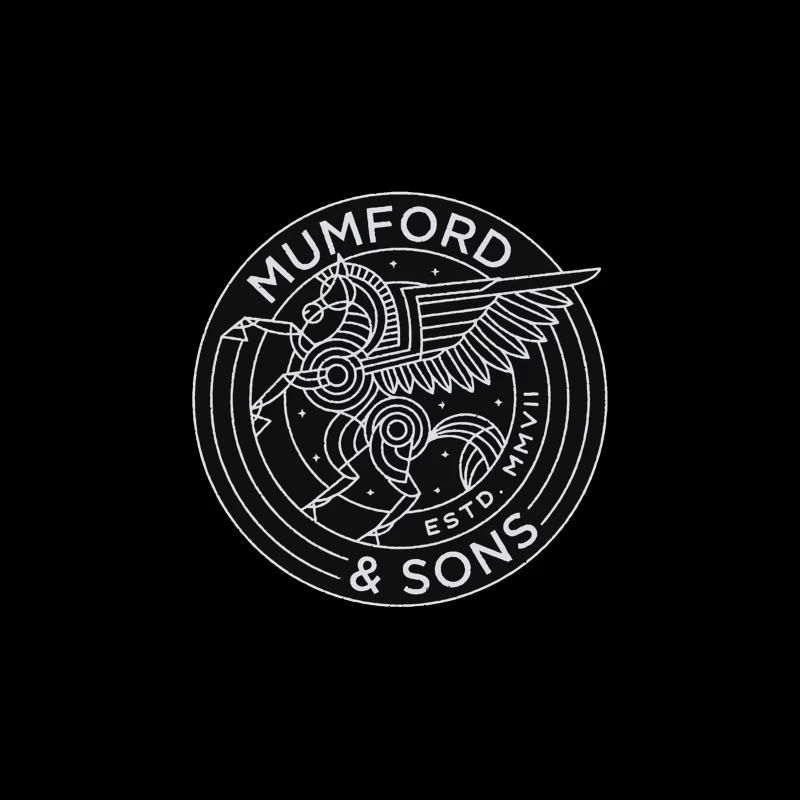 Mumford & Sons Geometric Pegasus Band Logo Tapestry