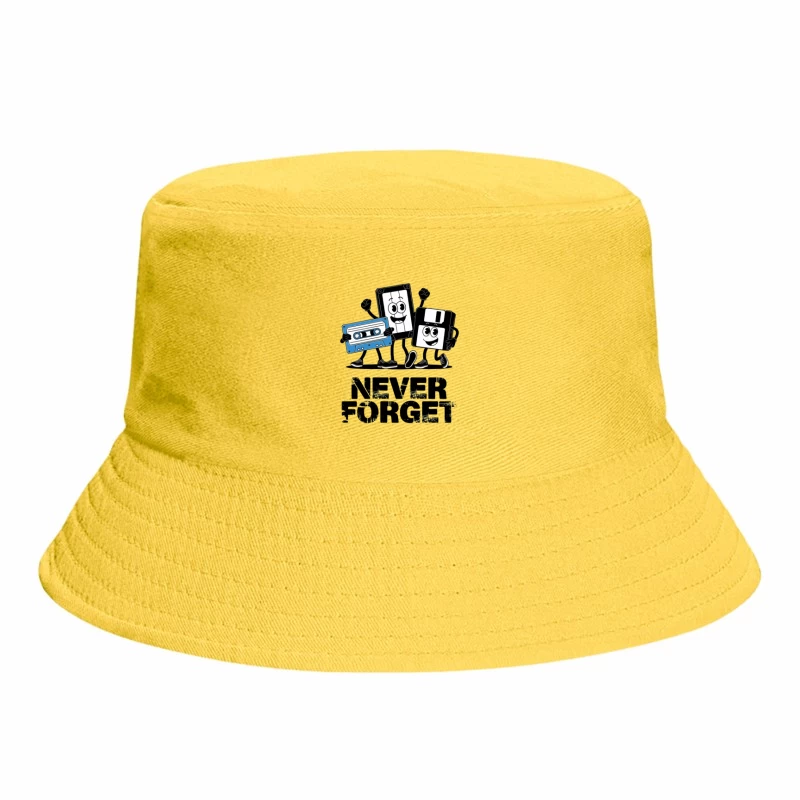 Nostalgic Retro Technology Characters Remember The Past Bucket Hat