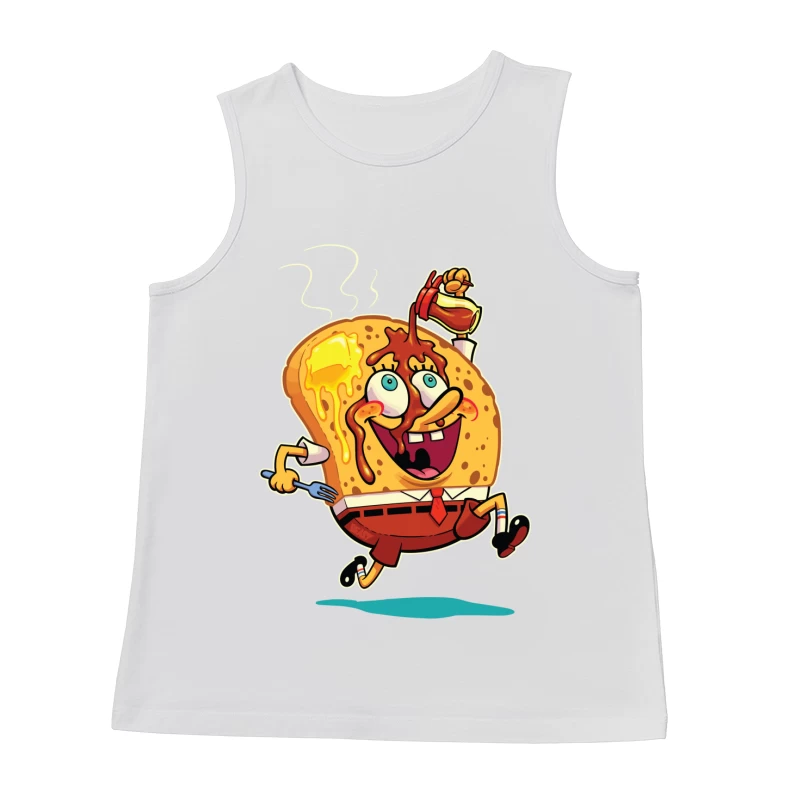 Excited Cartoon Slice of Toast Male Tank Top