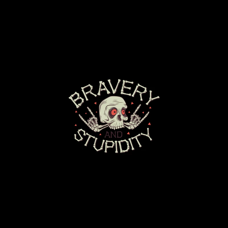 Bravery and Stupidity Skull Art iPhone Case