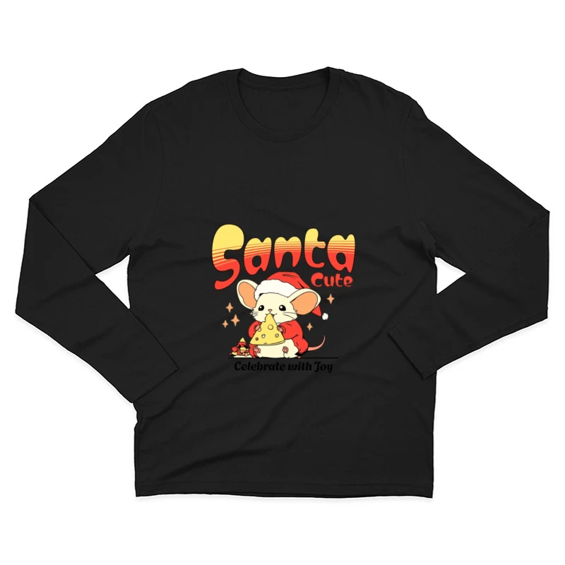 Design de Souris de Noël Mignonne Homme Manches Longues T-Shirt