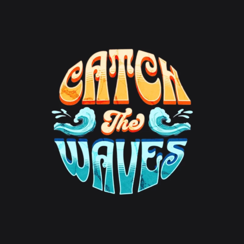 Attrape les Vagues - Surf, Rétro, Design Graphique Femme Sweat à capuche