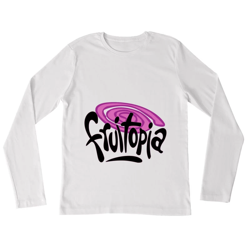 Fruitopia Vintage Beverage Brand Logo with Purple Swirl Design Female Long Sleeve T-Shirt