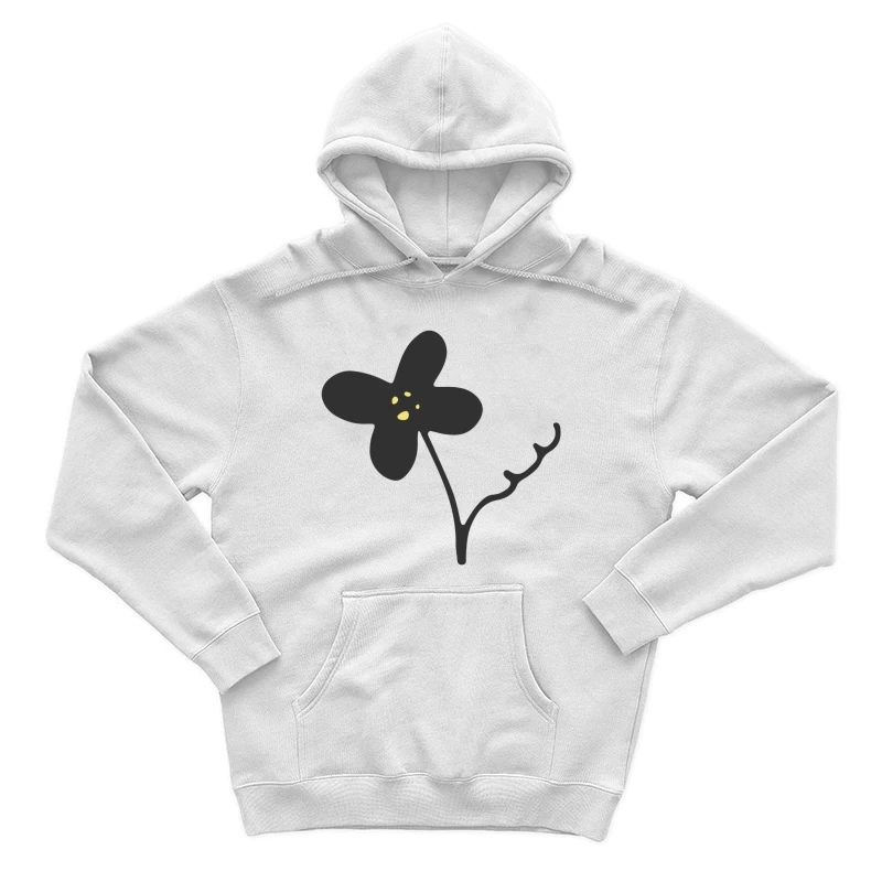 Fleur minimaliste avec points jaunes Homme Sweat à capuche