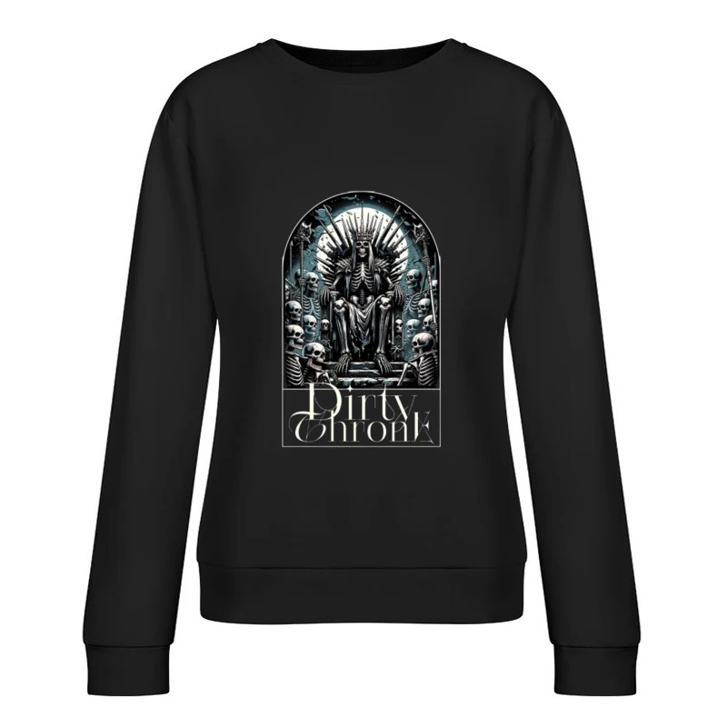 Gothic Skeleton King on Skull Throne Female Pullover Sweatshirt