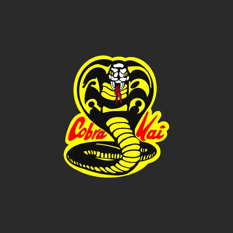 Cobra Kai Martial Arts Dojo Logo with Strike-Ready Snake Baseball Cap