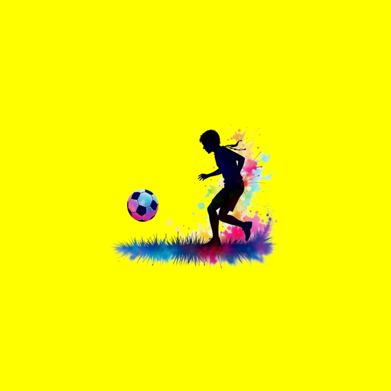 Silhouette of a Soccer Player with Color Splash iPhone Case
