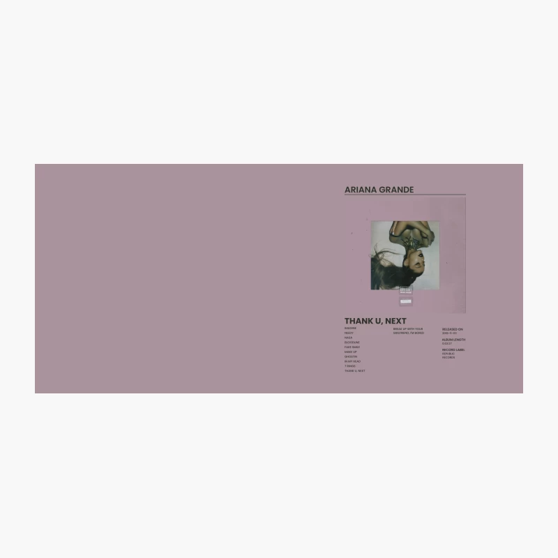 Ariana Grande's "Thank U, Next" Album Cover and Track List Coffee Mug