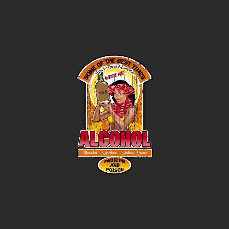 ALCOHOL, distressed Baseball Cap