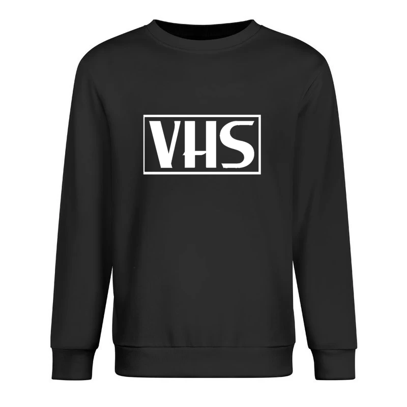 VHS Typography Outline Design Male Pullover Sweatshirt