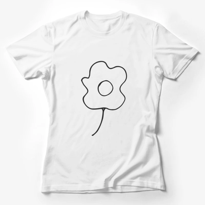 Fleur minimaliste dessinée à la main Femme T-Shirt