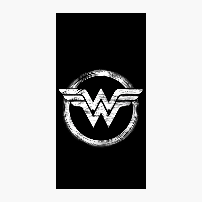 Sketched Wonder Woman Logo: Iconic DC Superhero Symbol iPhone Case
