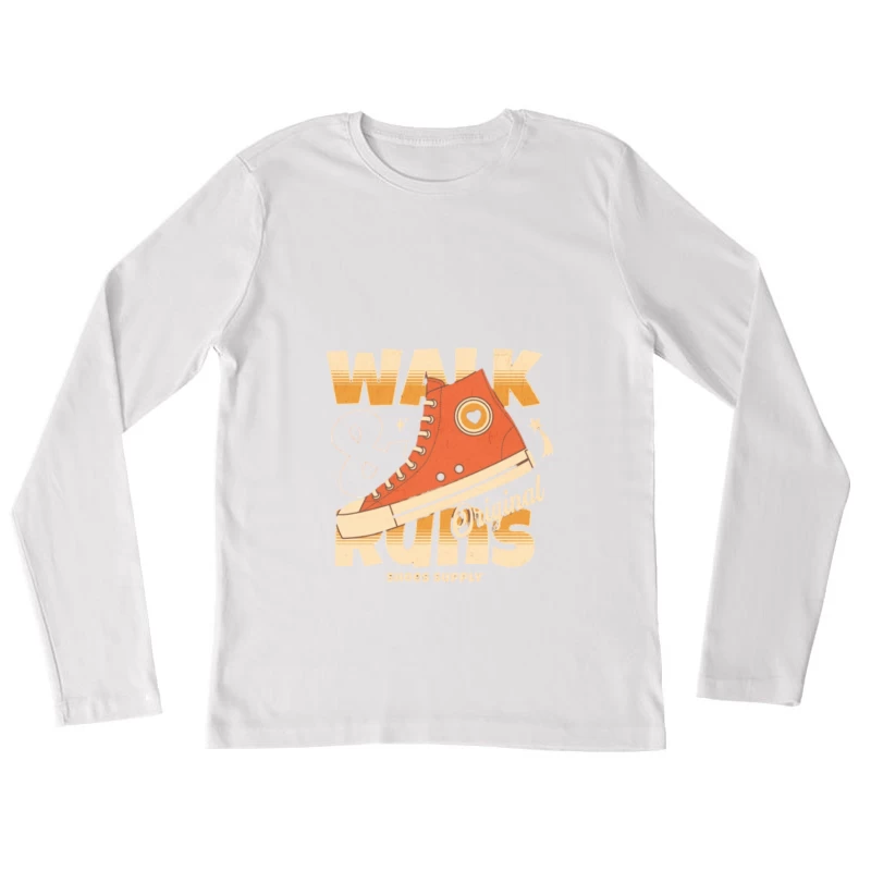 Illustration de Chaussures Originales avec Cœur Femme Manches Longues T-Shirt