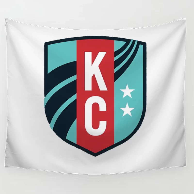 KC Sports Shield Logo with Stars Tapestry