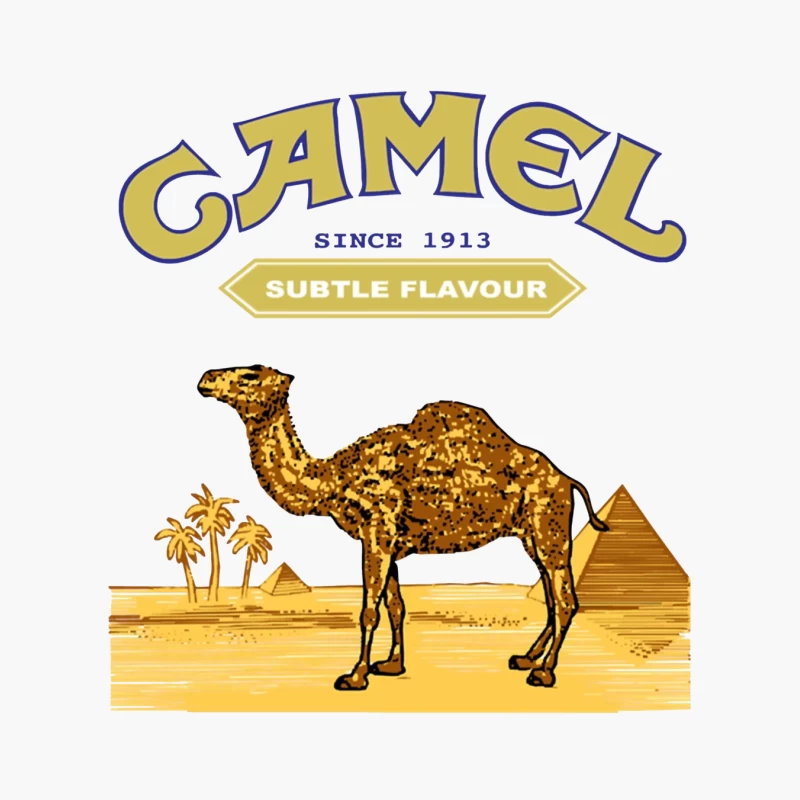 Vintage Camel Cigarettes Logo with Desert Scene Cotton Tote Bag