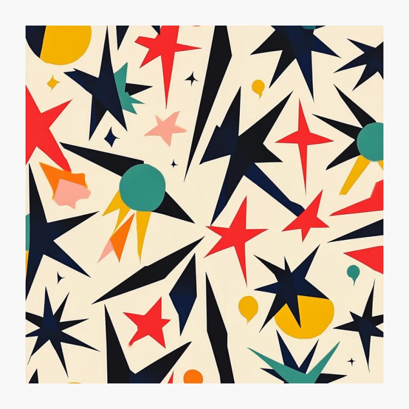 Vibrant Geometric Star Pattern: A Modern Retro Abstract Design Pin