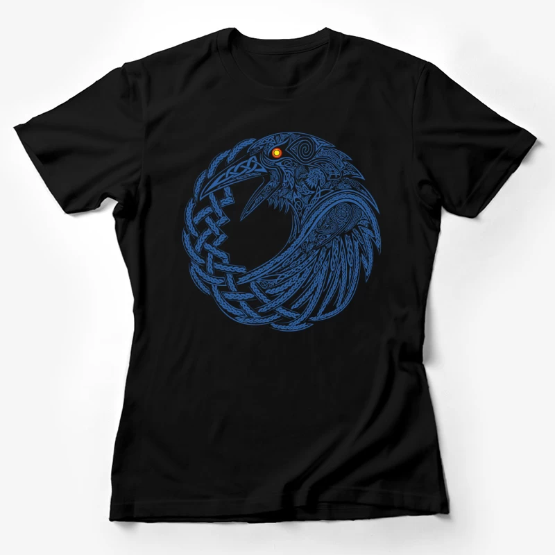 Intricate Celtic Knotwork Raven Illustration Female T-Shirt