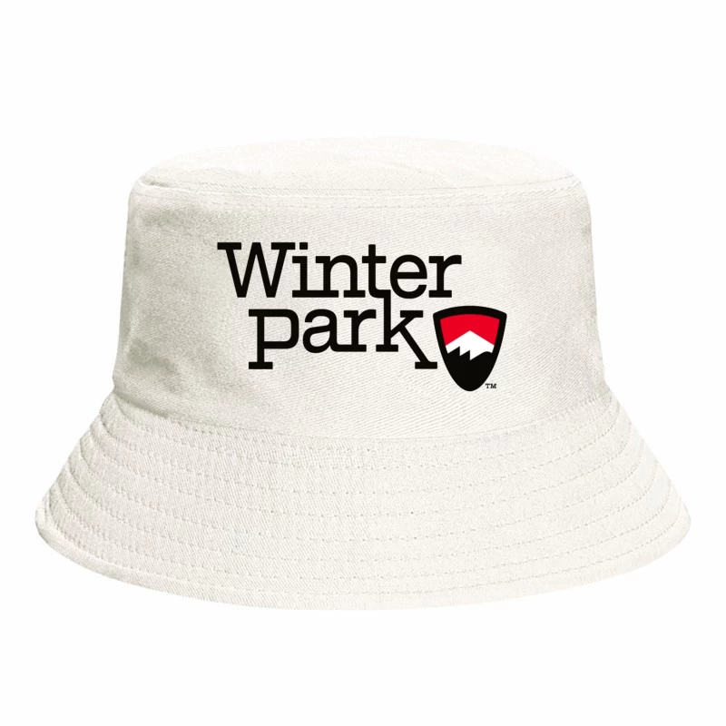 Winter Park Resort Logo with Mountain Shield Design Bucket Hat