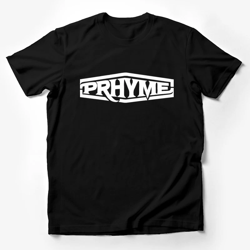 Basic Logo Outline Design with Text "RHYME" Male T-Shirt