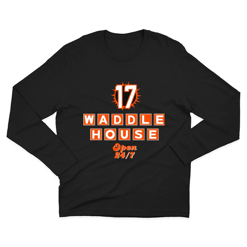 Waddle House 24/7 Restaurant Logo Design Male Long Sleeve T-Shirt