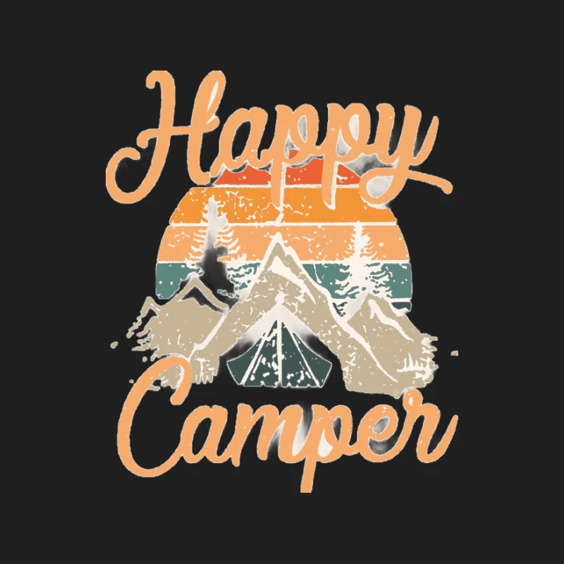 Glücklicher Camper Design mit Bergen und Sonnenuntergang Herren Tanktops
