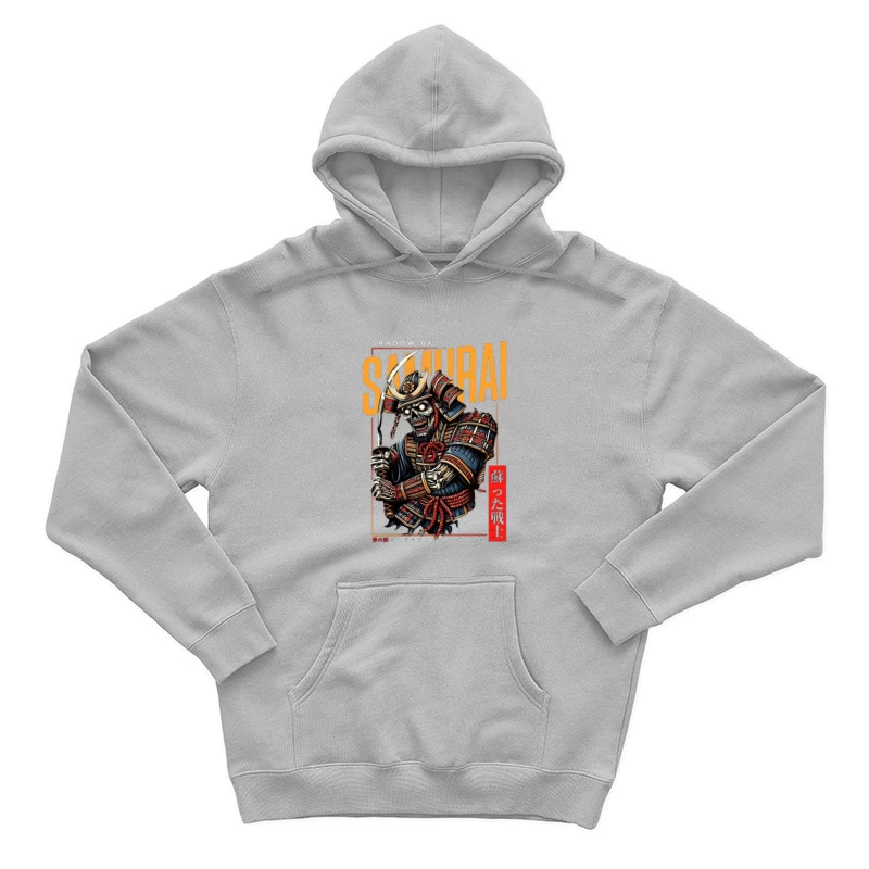 Undead Samurai Warrior in Traditional Armor - Japanese Digital Art Male Pullover Hoodie