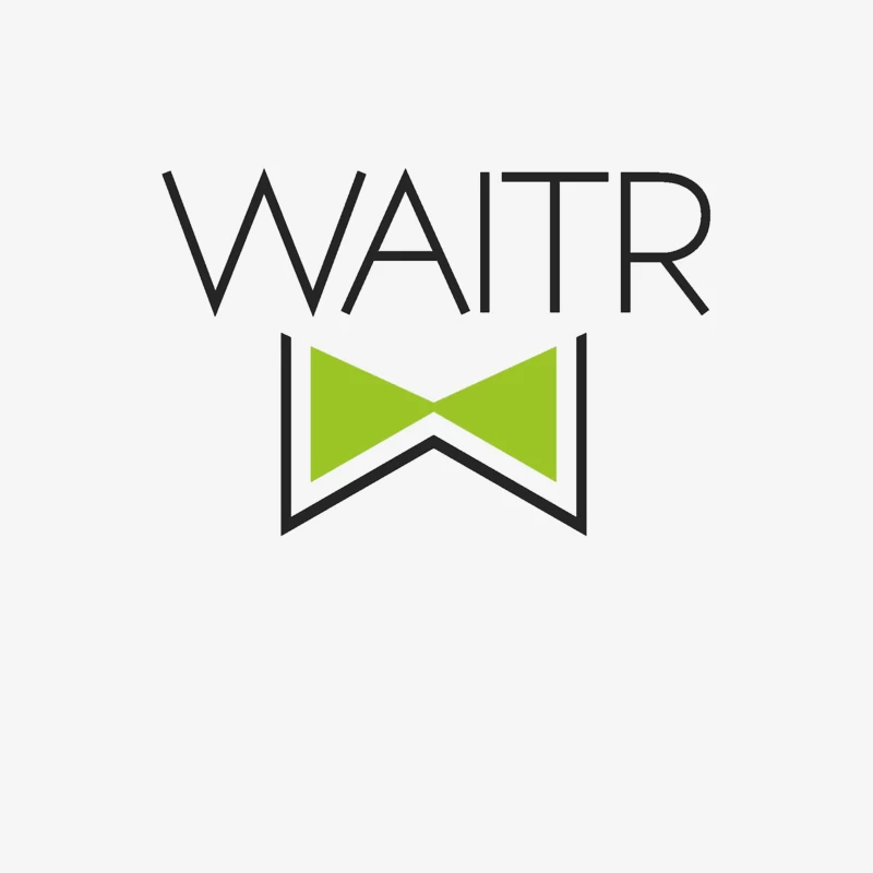 Waitr Food Delivery Service Logo with Green Bowtie Design Male Pullover Sweatshirt