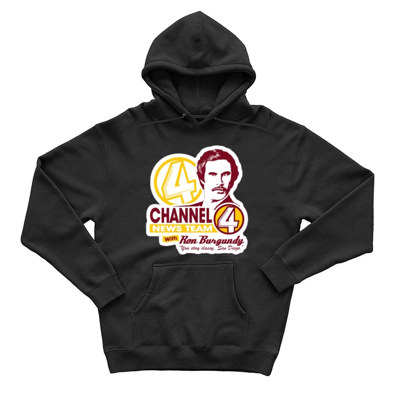 KVWN Channel 4 News Logo 3 Male Pullover Hoodie