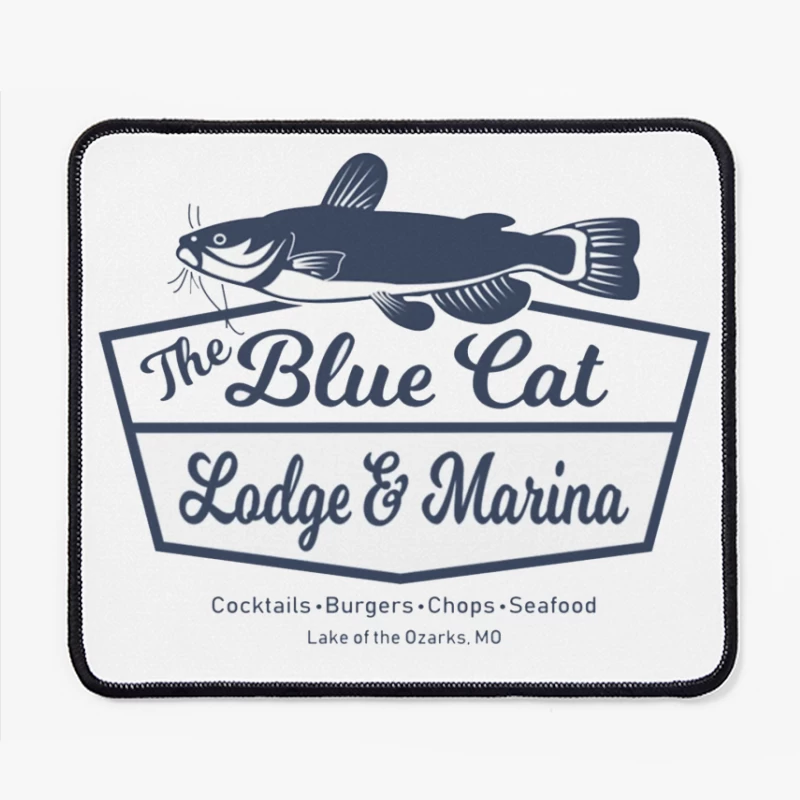 Blue Cat Lodge & Marina Restaurant Logo at Lake of the Ozarks Mouse Pad