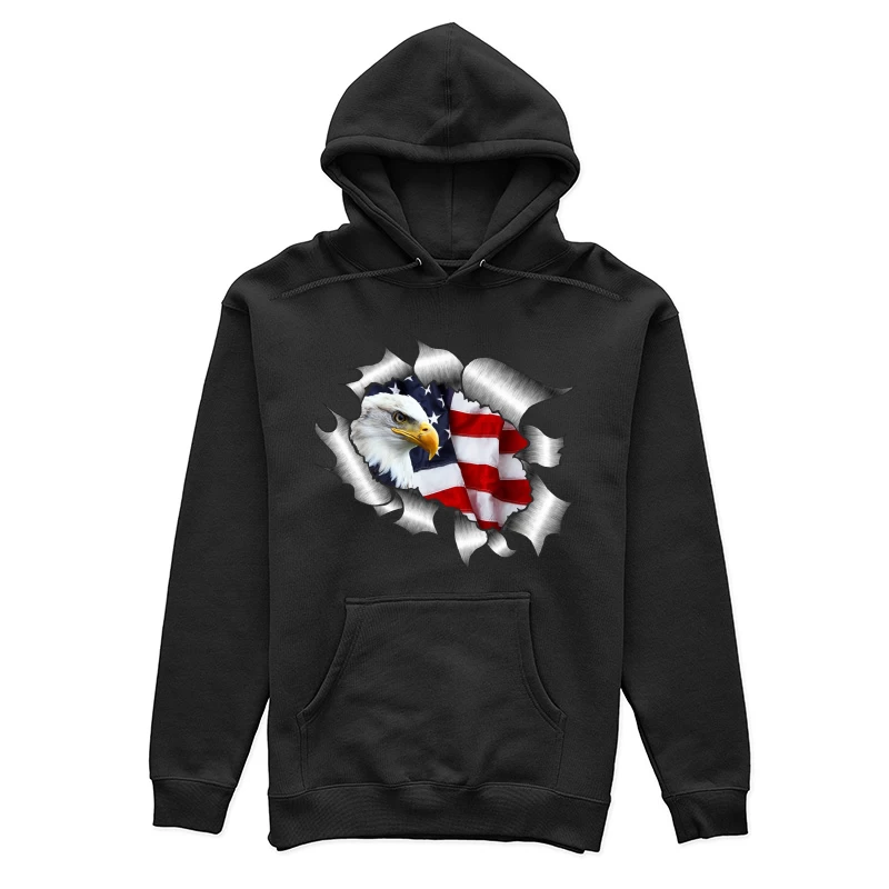 Adler vor amerikanischer Flagge Damen Pullover Hoodie