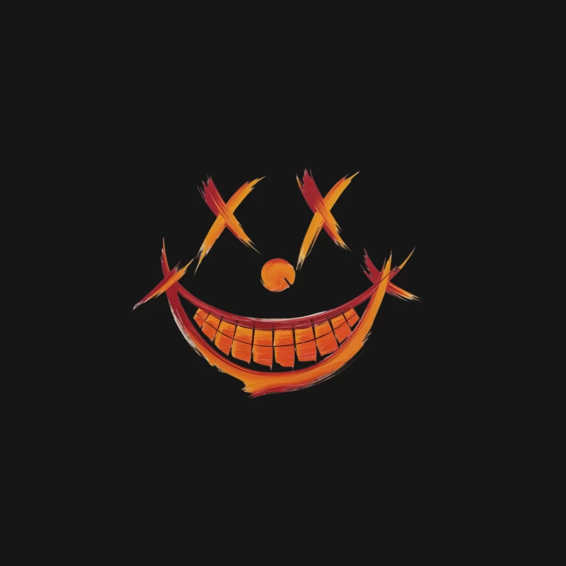 Abstract Minimalist Smiley Face Emoji Design Desk Mat