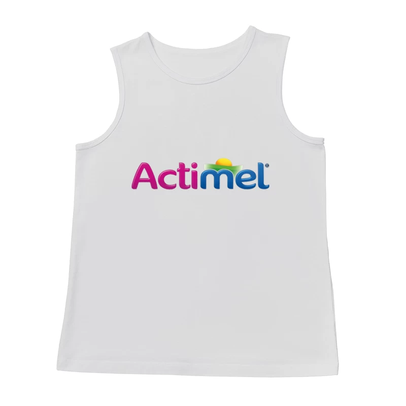 Actimel Dairy Brand Colorful Logo Design Male Tank Top