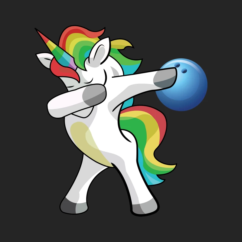 Licorne Dab avec Bowling Arc-en-ciel Femme Sweat-shirt à enfiler